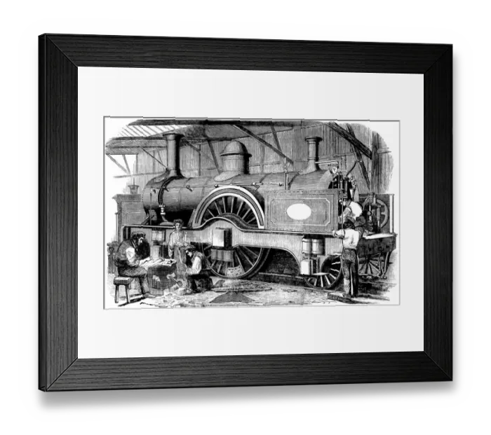 Framed Print : Express train engine London and North-Western Railway - Illustrated News Framed Print : Express train engine London and North-Western Railway - Illustrated News
