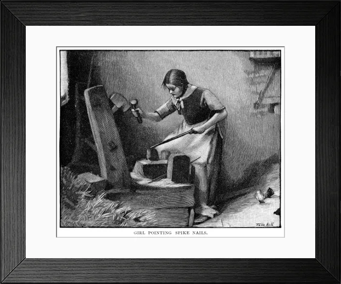 Framed Print : Girl pointing spike nails Framed Print : Girl pointing spike nails