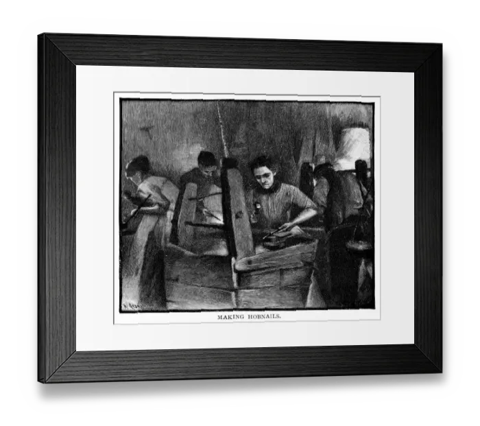 Framed Print : Making Hobnails Framed Print : Making Hobnails