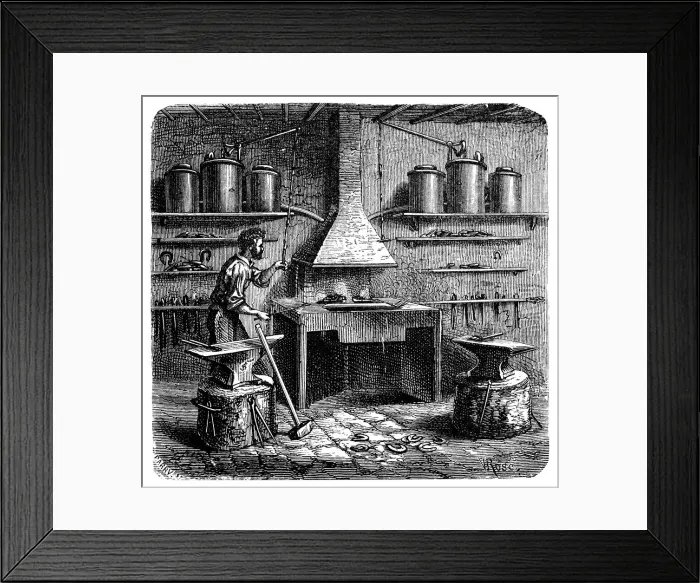 Framed Print : Antique illustration of blacksmith Framed Print : Antique illustration of blacksmith