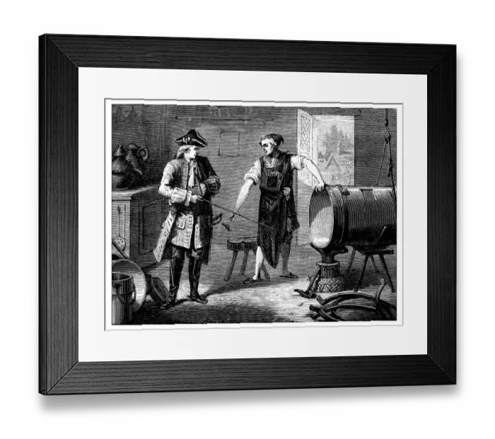Framed Print : Antique illustration of scientific discoveries: Steam power, Marquis de Jouffroy Framed Print : Antique illustration of scientific discoveries: Steam power, Marquis de Jouffroy