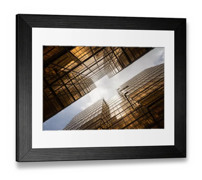 Framed Print : Abstract goden window from under view Framed Print : Abstract goden window from under view