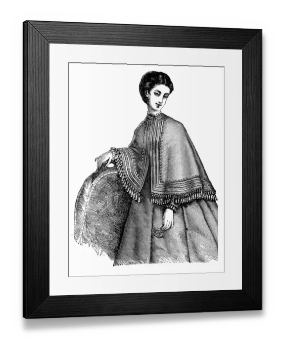Framed Print : Fashion clothes and hairstyle models from the 1800s Framed Print : Fashion clothes and hairstyle models from the 1800s