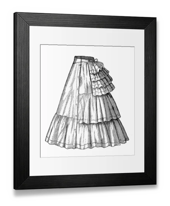 Framed Print : Fashion clothes and hairstyle models from the 1800s Framed Print : Fashion clothes and hairstyle models from the 1800s