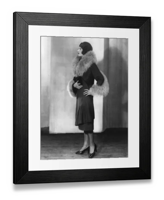 Framed Print : Fur-Trimmed Coat Framed Print : Fur-Trimmed Coat