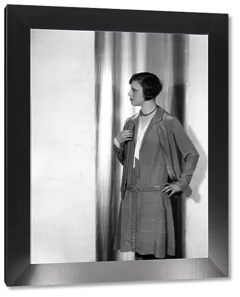 Day Suit. 21st January 1928: A model wearing a womans one piece day suit
