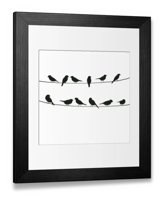 Framed Print : Birds on Wire, 454163943 Framed Print : Birds on Wire, 454163943