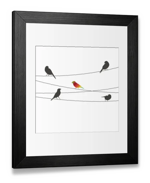 Framed Print : Birds on Wire, 527820805