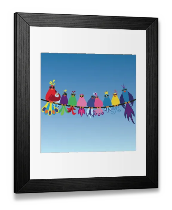 Framed Print : Birds on Wire, 165751137 Framed Print : Birds on Wire, 165751137