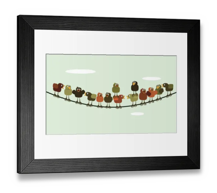 Framed Print : Birds on Wire, 483873599 Framed Print : Birds on Wire, 483873599