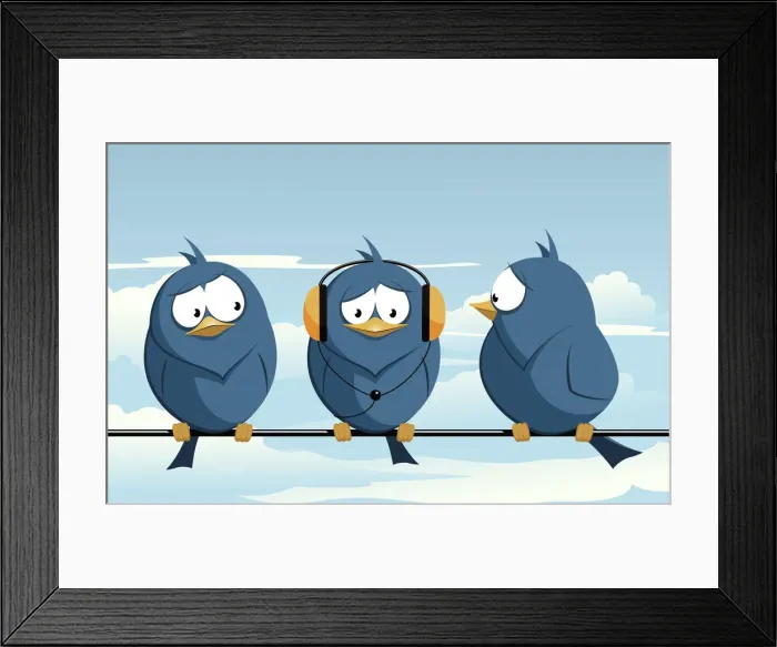 Framed Print : Birds on Wire, 147498673 Framed Print : Birds on Wire, 147498673