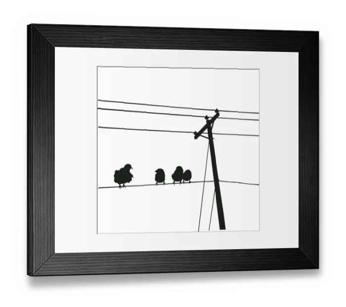 Framed Print : Birds on Wire, 481567472 Framed Print : Birds on Wire, 481567472