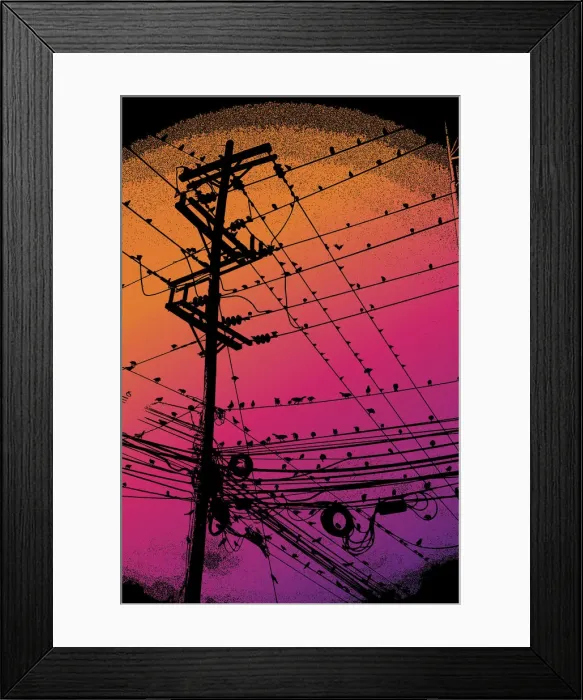Framed Print : Birds on Wire, 1033287706 Framed Print : Birds on Wire, 1033287706