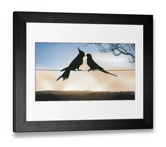 Framed Print : Birds on Wire, 455421701 Framed Print : Birds on Wire, 455421701