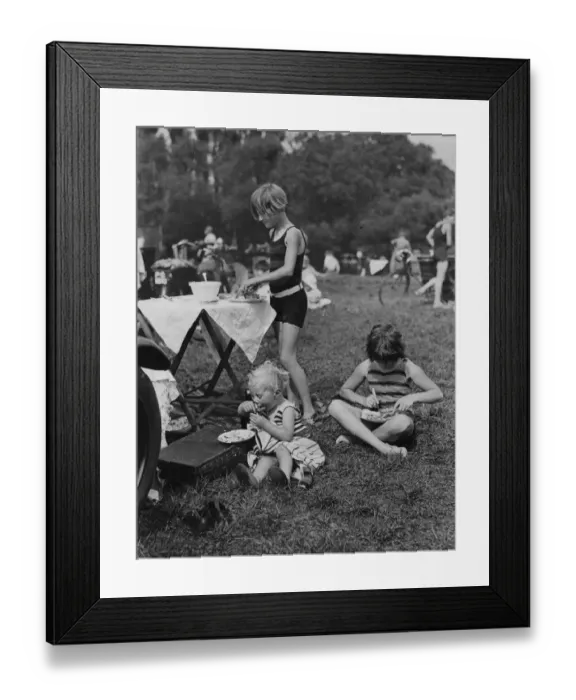 Framed Print : Child Picnic