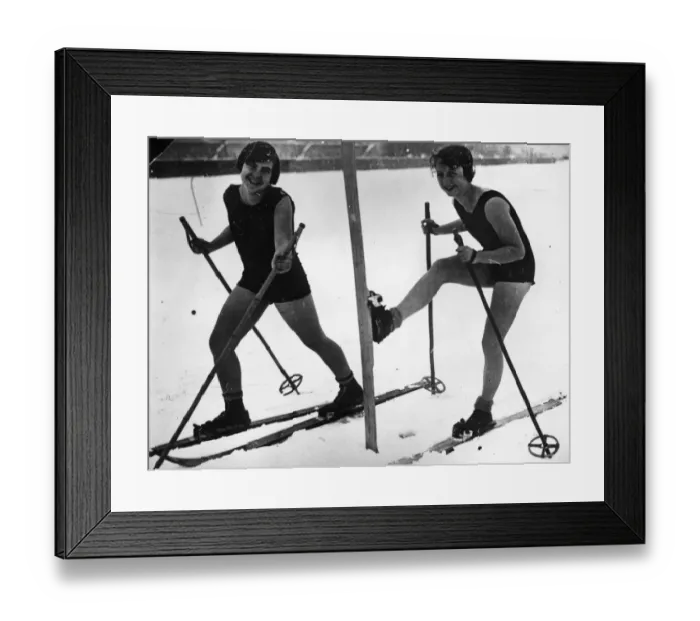 Framed Print : Skiing Swimmers