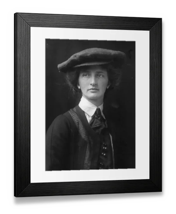 Framed Print : Flat Cap. April 1904: Miss Goldie wearing a large flat cap, shirt and tie Framed Print : Flat Cap. April 1904: Miss Goldie wearing a large flat cap, shirt and tie