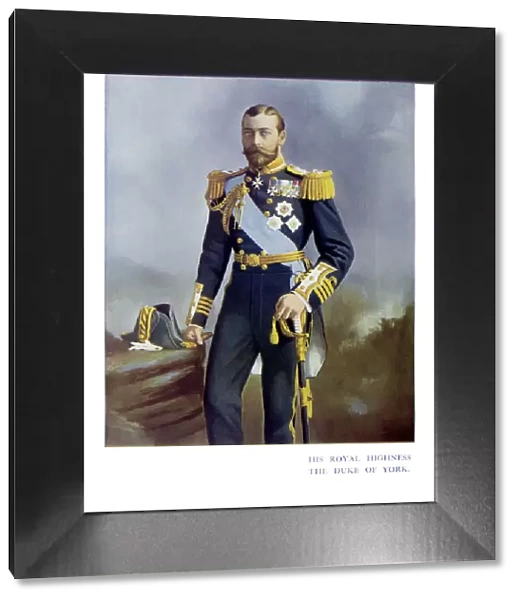 Antique color portrait of King George V, The Duke of York