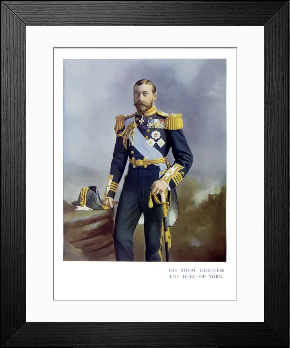 Framed Print : Antique color portrait of King George V, The Duke of York Framed Print : Antique color portrait of King George V, The Duke of York