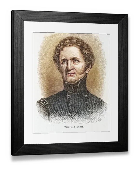 Framed Print : Portrait of General Winfield Scott - American military commander and political candidate