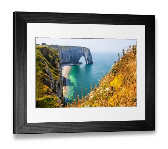Framed Print : Landscape of Etretat and English Channel Framed Print : Landscape of Etretat and English Channel