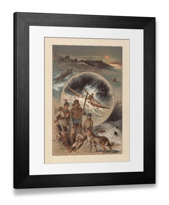 Framed Print : Eskimos, chromolithograph, published in 1897 Framed Print : Eskimos, chromolithograph, published in 1897