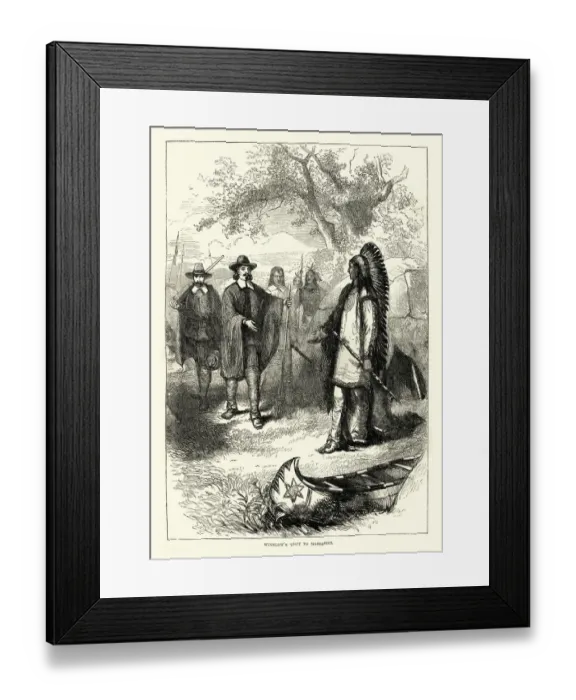 Framed Print : Edward Winslows visit to Massasoit Framed Print : Edward Winslows visit to Massasoit