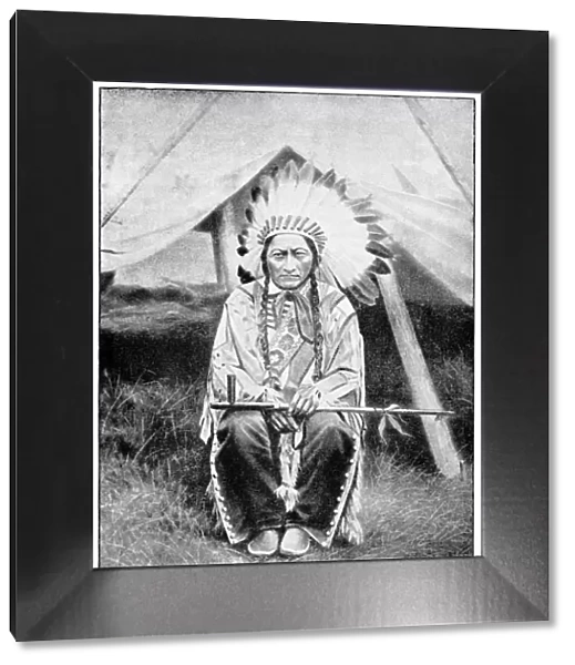 halftone print of Sitting Bull, Hunkpapa Lakota chief