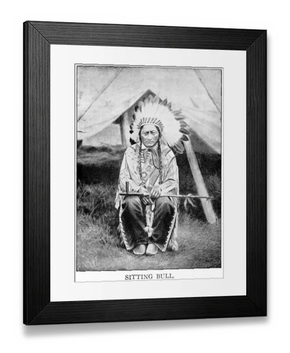 Framed Print : halftone print of Sitting Bull, Hunkpapa Lakota chief Framed Print : halftone print of Sitting Bull, Hunkpapa Lakota chief