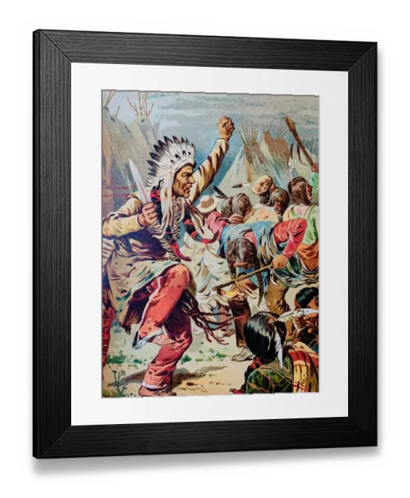 Framed Print : War dance of the Sioux Indians Framed Print : War dance of the Sioux Indians