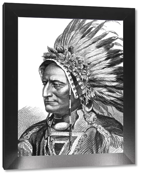 Portrait of native american tribal chief Sitting Bull 1875