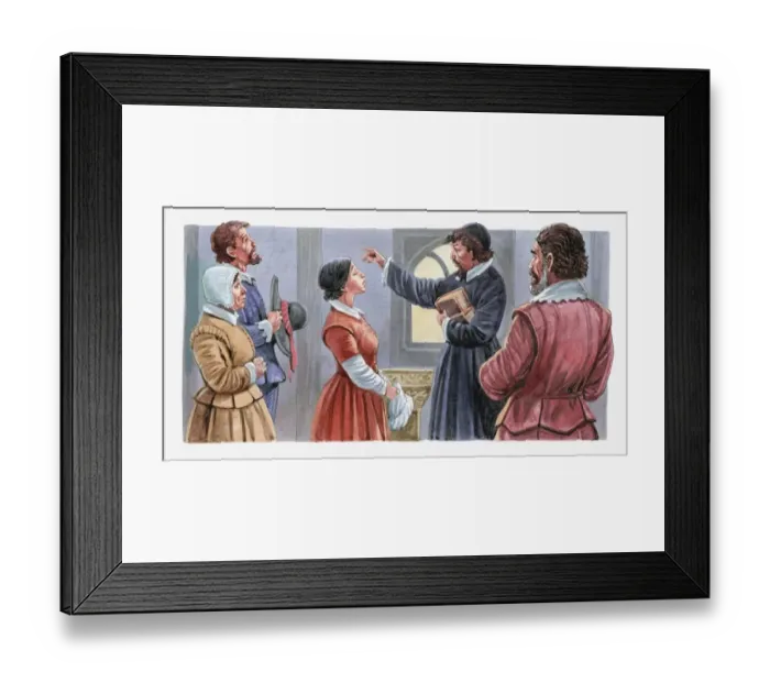 Framed Print : Illustration of Pocahontas being baptised Framed Print : Illustration of Pocahontas being baptised