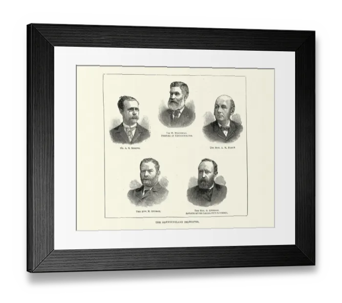 Framed Print : Newfoundland delegates, 1891, Sir William Whiteway Premier of Newfoundland