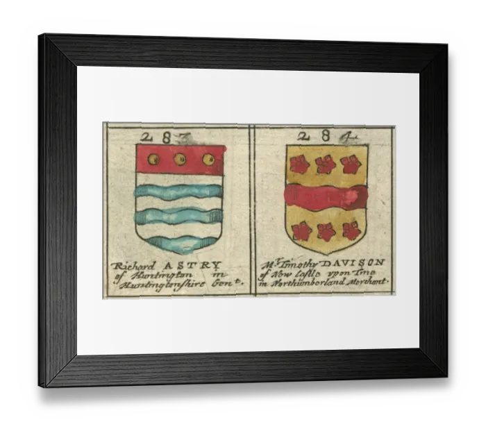 Framed Print : Coat of arms 17th century Astry and Davison Framed Print : Coat of arms 17th century Astry and Davison