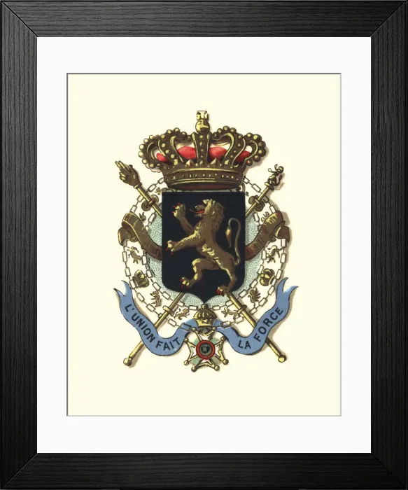 Framed Print : Coat of Arms of Belguim, 1894 Framed Print : Coat of Arms of Belguim, 1894