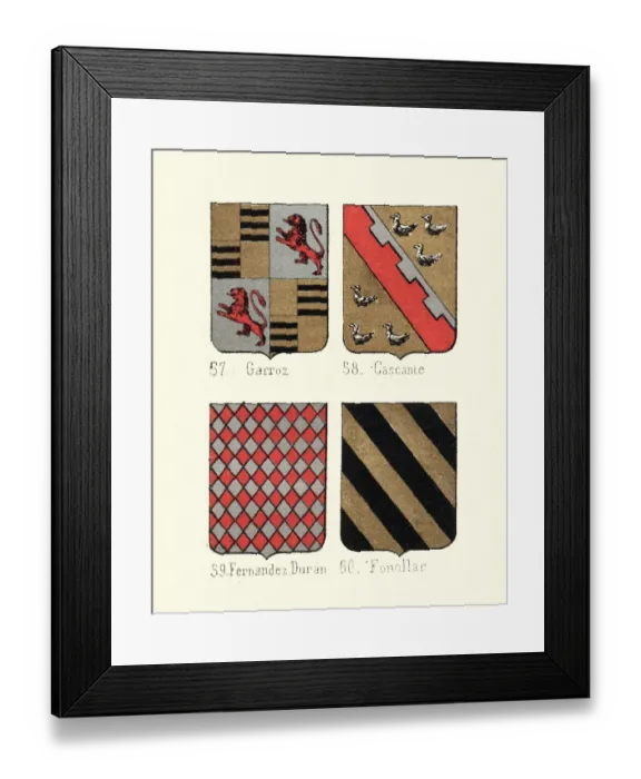 Framed Print : Heraldry, Coats of Arms of Spain Framed Print : Heraldry, Coats of Arms of Spain