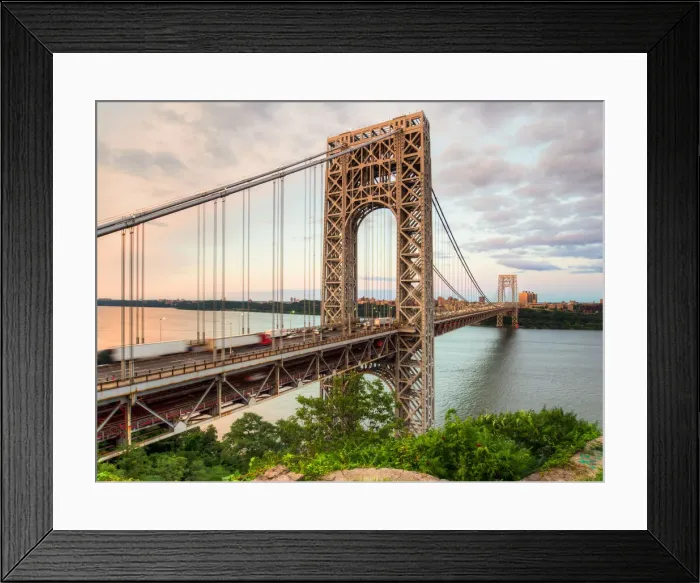 Framed Print : George Washington Bridge sunset