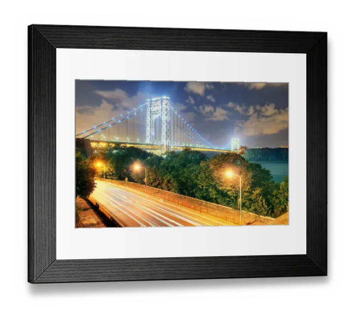Framed Print : George Washington Bridge with beautiful lights Framed Print : George Washington Bridge with beautiful lights