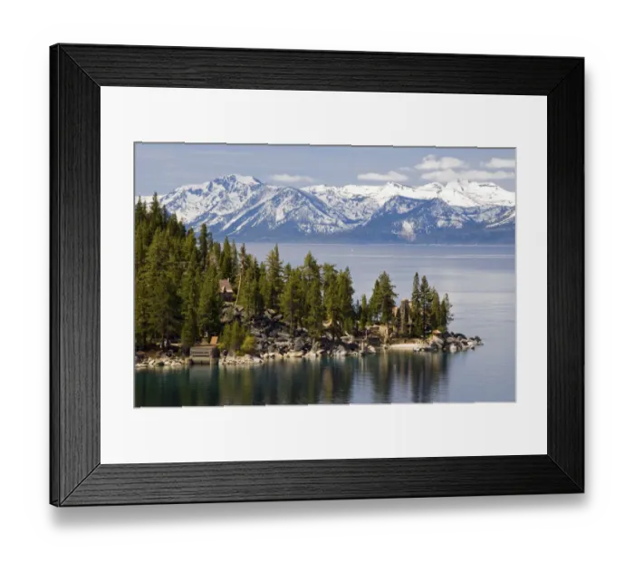 Framed Print : The famous property of the Thunderbird Lodge is framed by Lake Tahoe Framed Print : The famous property of the Thunderbird Lodge is framed by Lake Tahoe
