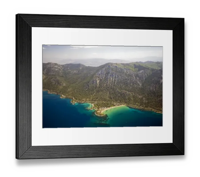 Framed Print : An aerial view of Sand Harbor on the east shore of Lake Tahoe in the summer, Nevada Framed Print : An aerial view of Sand Harbor on the east shore of Lake Tahoe in the summer, Nevada