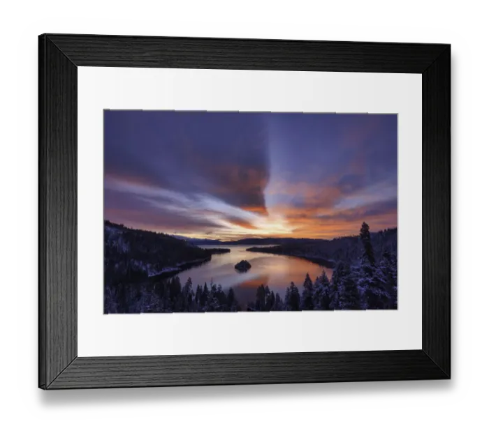 Framed Print : Dawn Sky Over Emerald Bay, Lake Tahoe