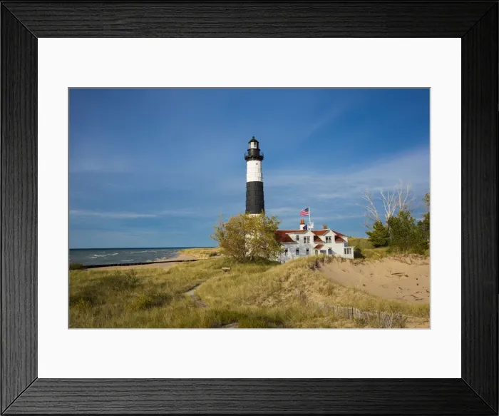 Framed Print : Michigan Lake shore with Big Sable Point Lighthouse, Ludington, Mason County, Michigan Framed Print : Michigan Lake shore with Big Sable Point Lighthouse, Ludington, Mason County, Michigan