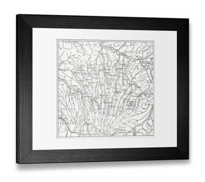 Framed Print : Antique French map of Gers (dA©partement) Framed Print : Antique French map of Gers (dA©partement)