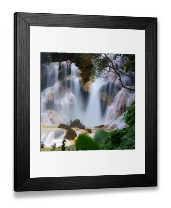Framed Print : Kuang Si waterfall
