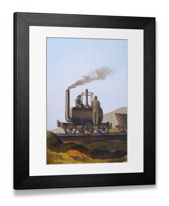 Framed Print : Early steam train invented by Mr Blenkinsop to transport coal, Leeds, Yorkshire Framed Print : Early steam train invented by Mr Blenkinsop to transport coal, Leeds, Yorkshire
