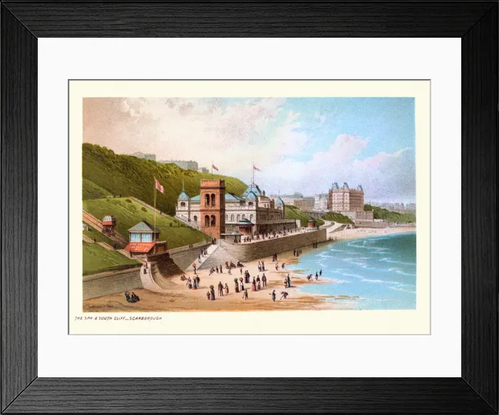 Framed Print : The Spa and South Cliff, Scarborough, North Yorkshire, Victorian holiday resort 19th Framed Print : The Spa and South Cliff, Scarborough, North Yorkshire, Victorian holiday resort 19th