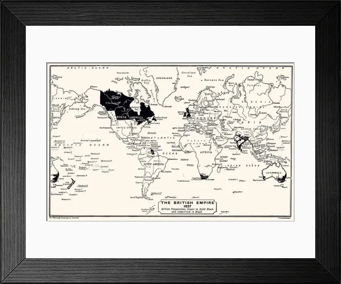 Framed Print : THE BRITISH EMPIRE 1837 (High resolution with great detail) Framed Print : THE BRITISH EMPIRE 1837 (High resolution with great detail)