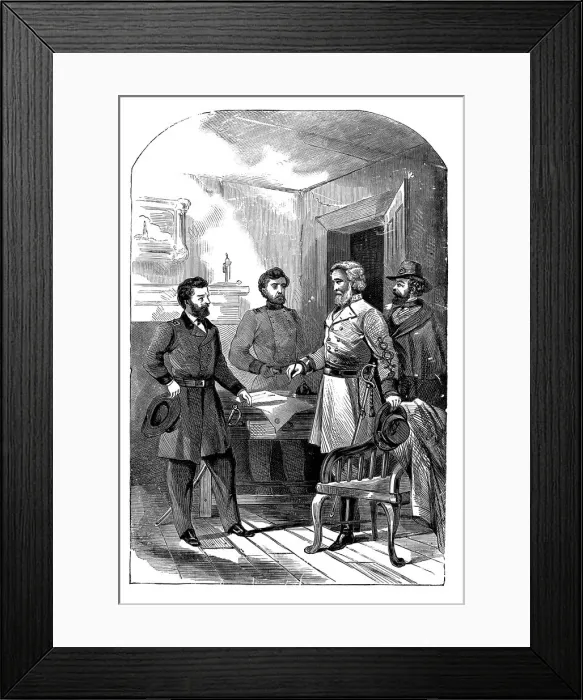 Framed Print : Robert E. Lee surrender to Grant Framed Print : Robert E. Lee surrender to Grant