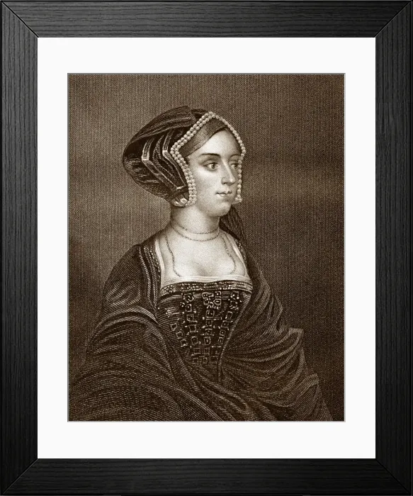 Framed Print : Anne Boleyn by Hans Holbein (Sepia Toned) Framed Print : Anne Boleyn by Hans Holbein (Sepia Toned)