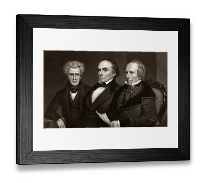Framed Print : Andrew Jackson, Daniel Webster and Henry Clay, American Politicians Framed Print : Andrew Jackson, Daniel Webster and Henry Clay, American Politicians